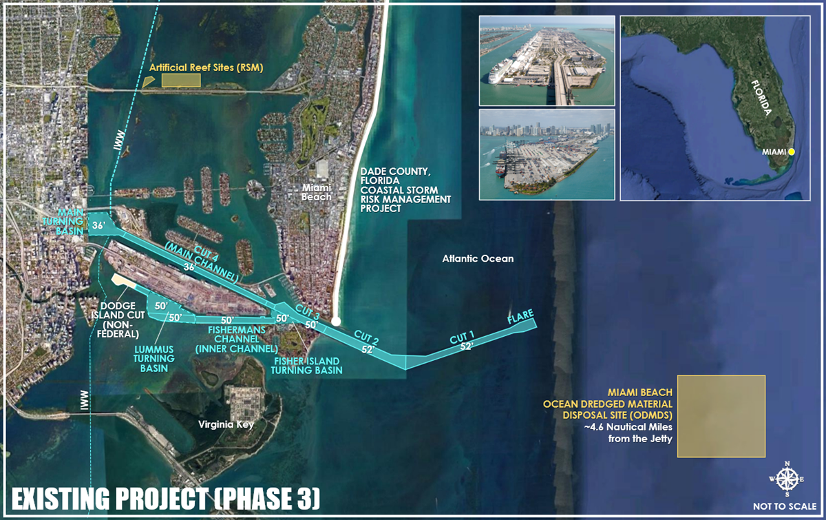 Miami Harbor Operations and Maintenance project map